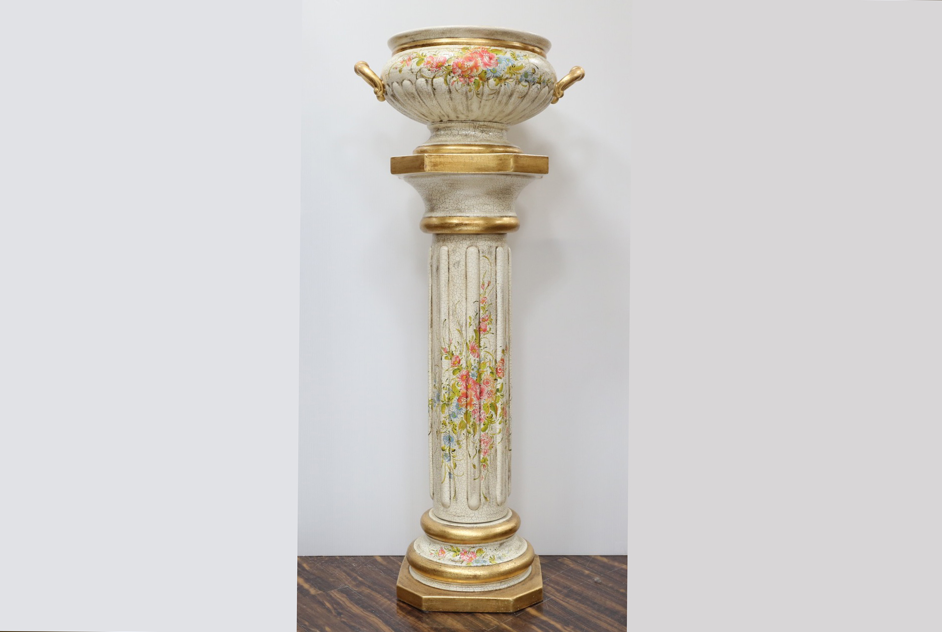 大型陶器花瓶（台付）  [3K-1219]
