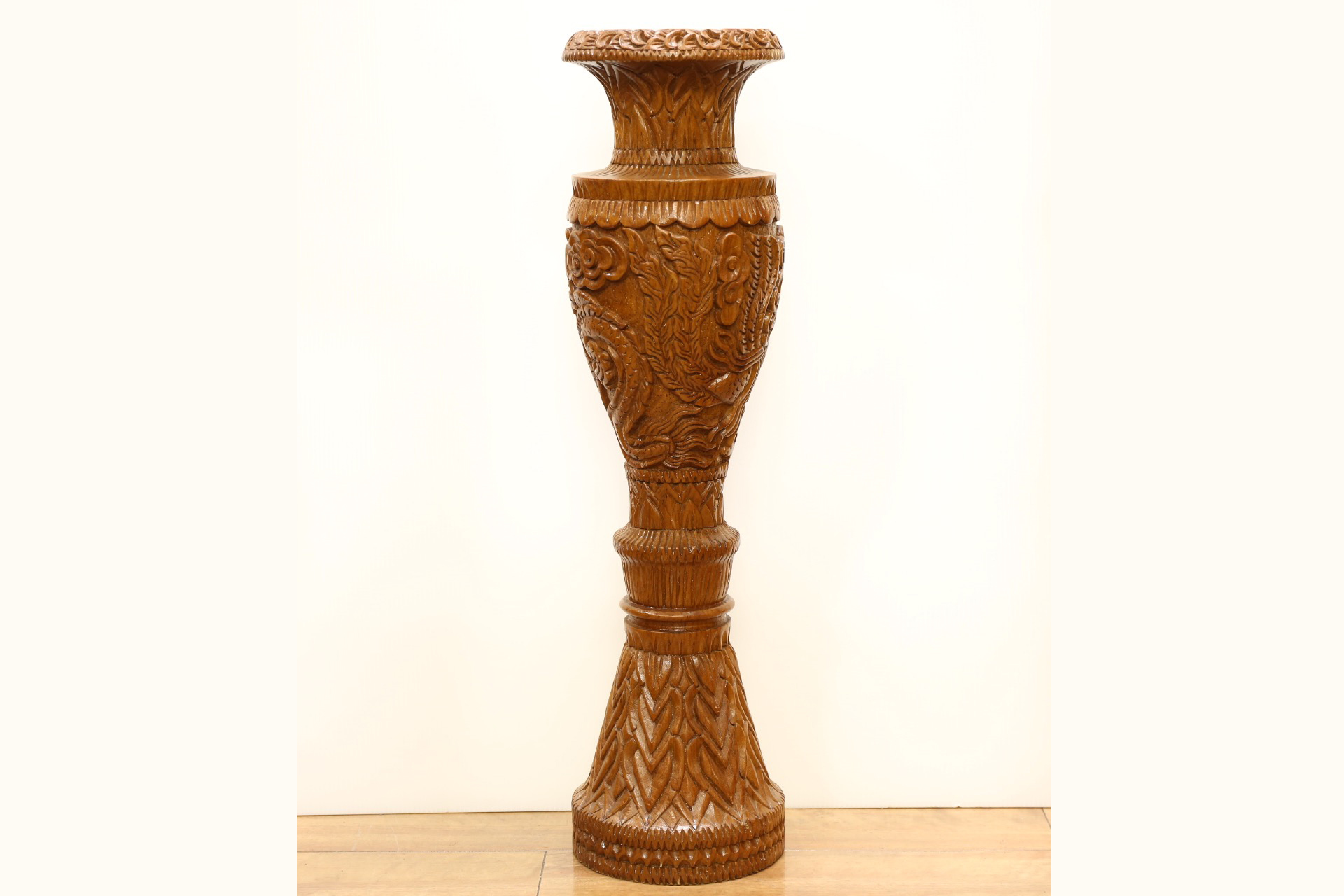 木彫りの花瓶 [3K-1508]