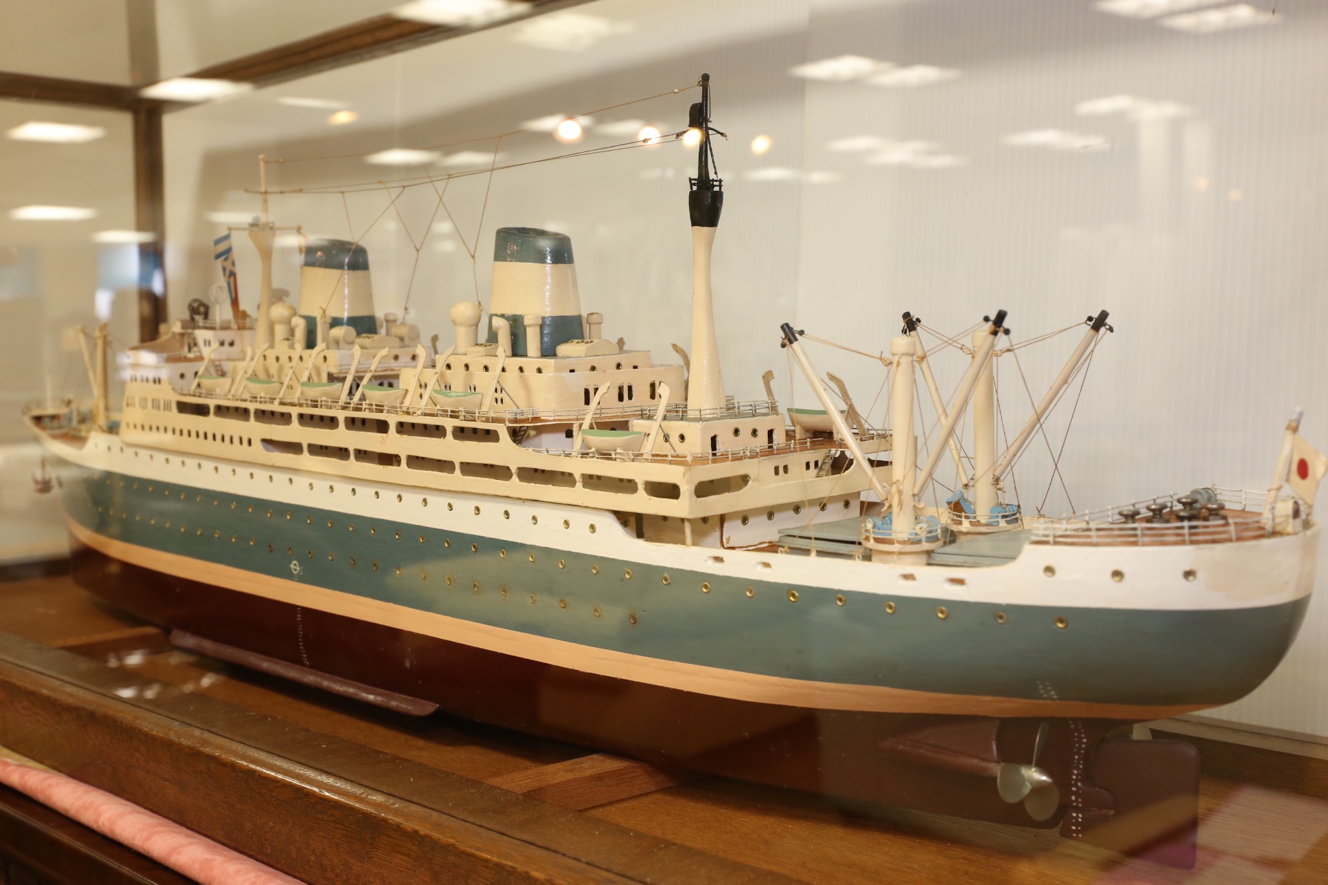 大型客船の木製模型 [4F-3874]3