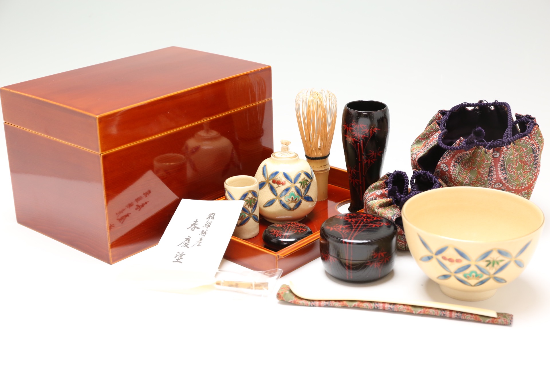 春慶塗 茶箱と茶道具のセット [2z-3730] | サークルワン商品情報