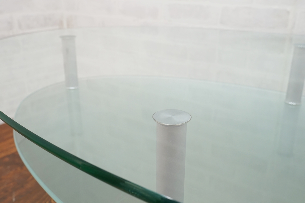 ロナルドシュミット　ガラス　オーバルテーブル4